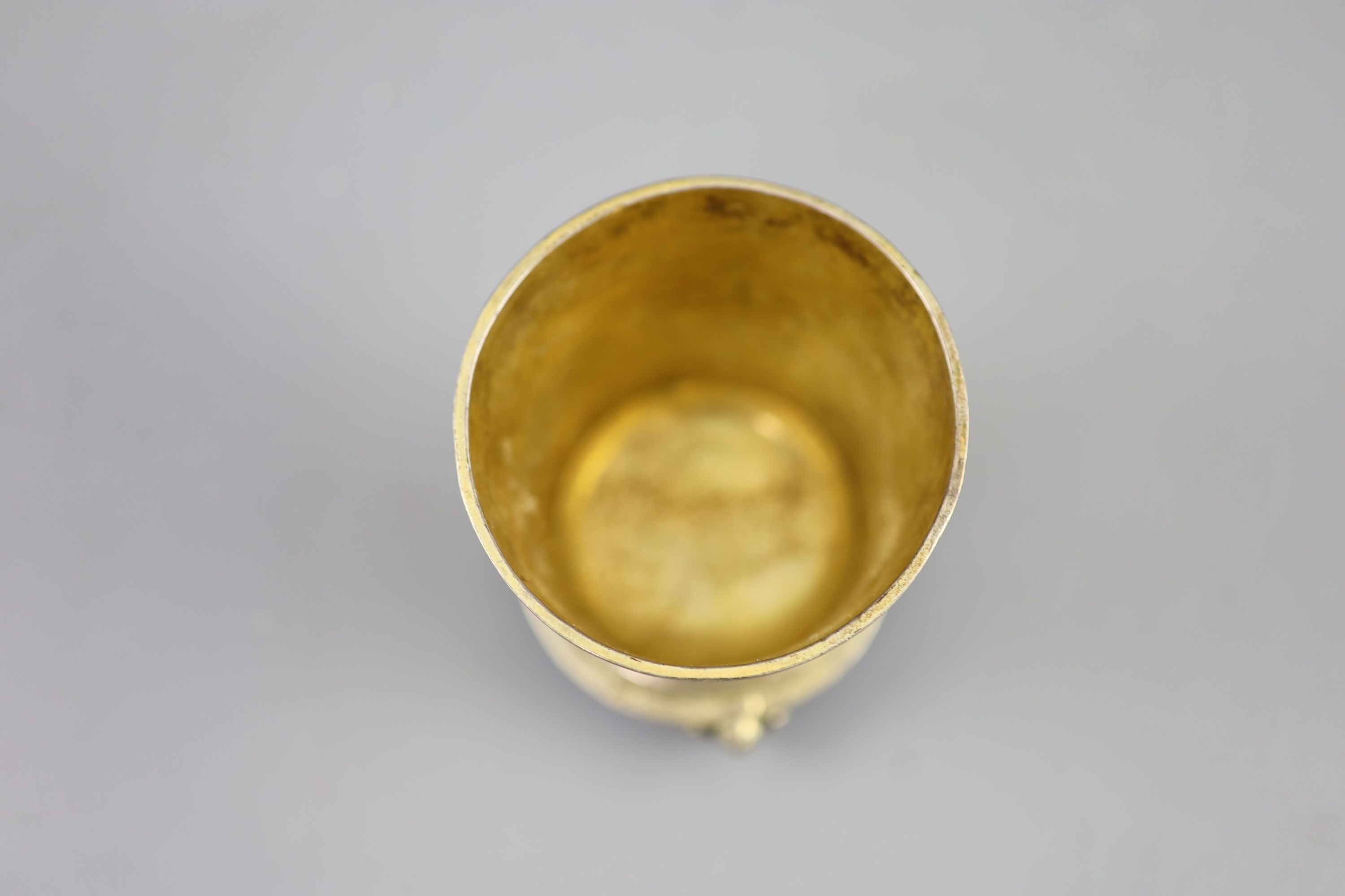 An early 17th century Swiss? silver gilt beaker